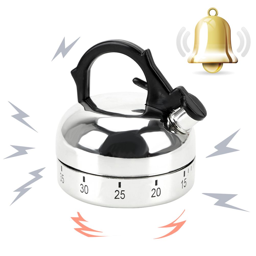 Kettle Shaped Timer Kettle Mechanical Timer 60 Minute Countdown Alarm view 2