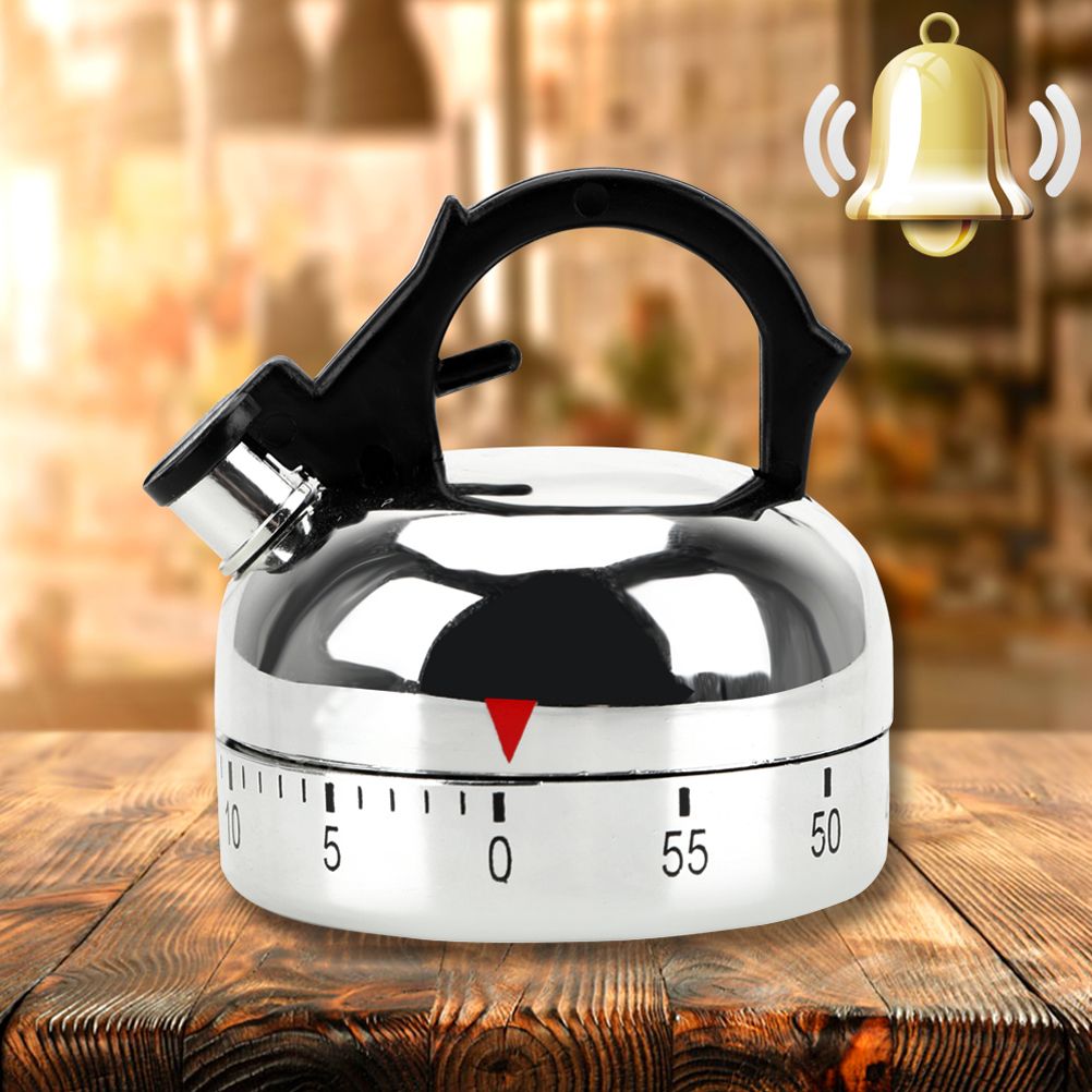 Kettle Shaped Timer Kettle Mechanical Timer 60 Minute Countdown Alarm view 5