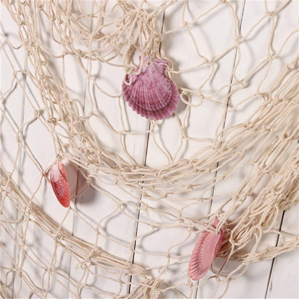 Mediterranean Style Fish Net with Shells Decoration Retro Photography Props view 3