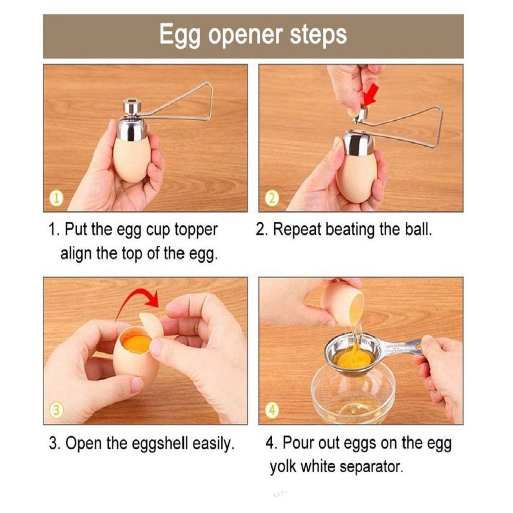 Practical Stainless Steel Egg Topper Cutter Boiled Egg Shell Opener Tool view 2