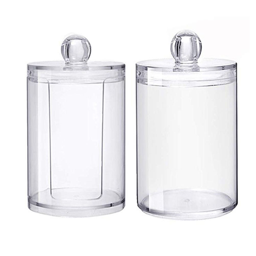 2 in 1 Clear Cotton Pads Cotton Swab Storage Holder Box Transparent Cosmetic view 6