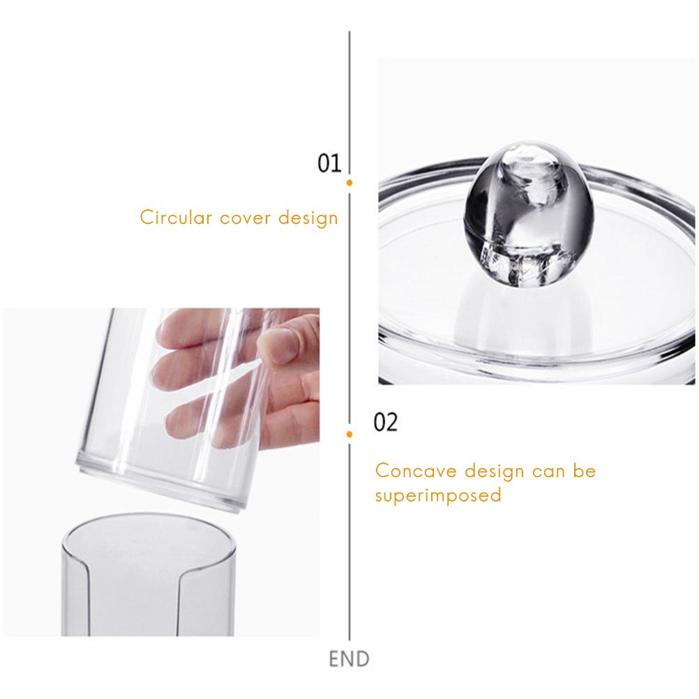 2 in 1 Clear Cotton Pads Cotton Swab Storage Holder Box Transparent Cosmetic view 10