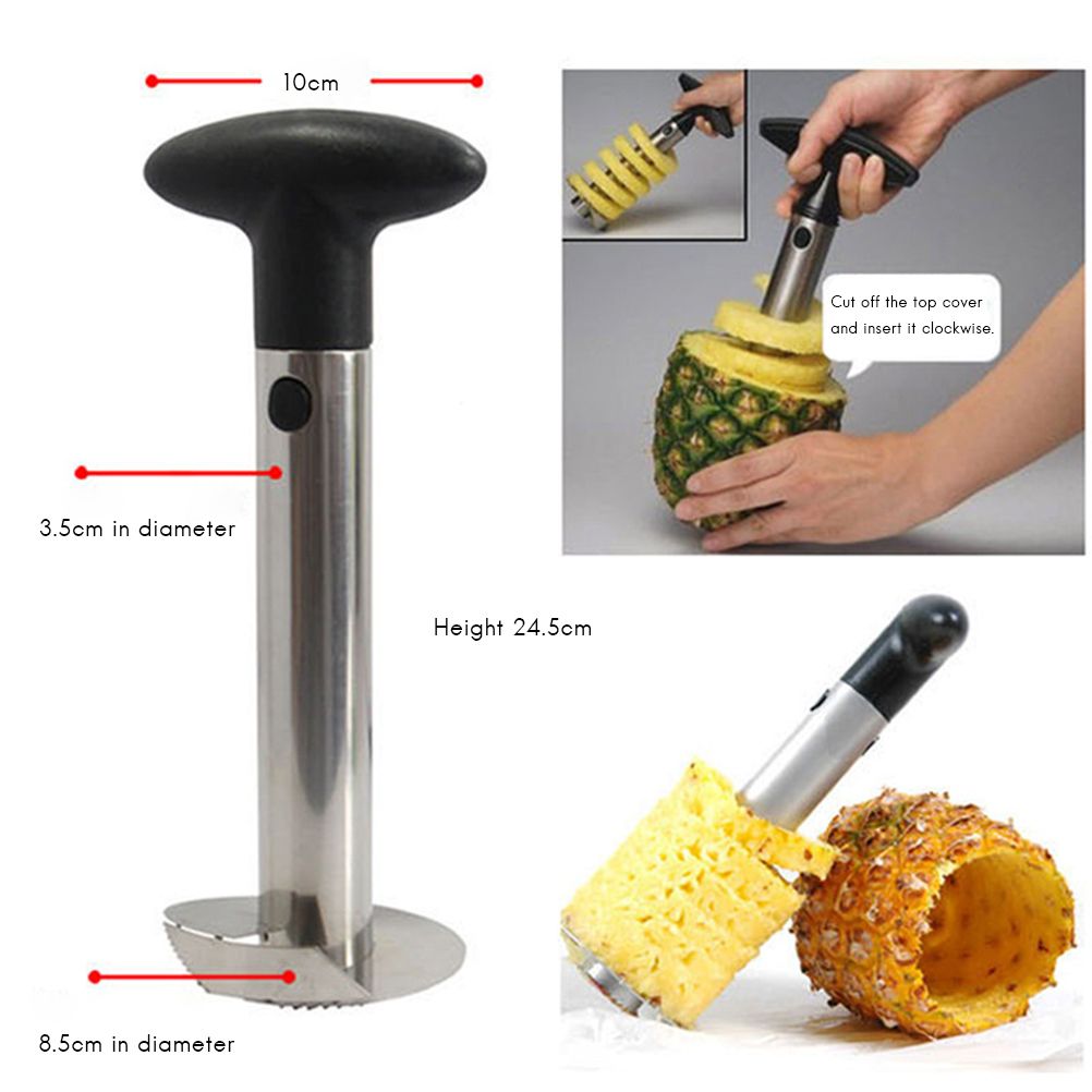 Stainless Steel Pineapple Grater Cutter Kitchen Gadget Fruit Peeler Corer view 2