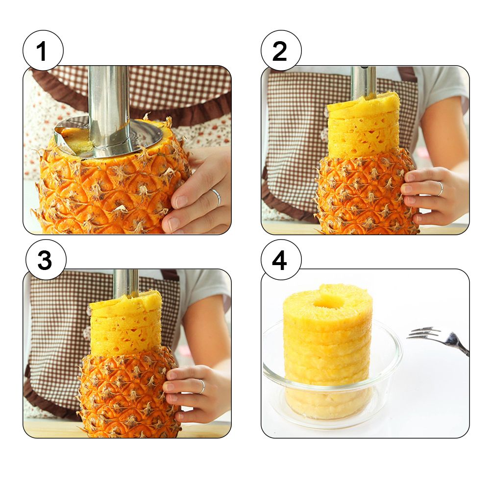 Stainless Steel Pineapple Grater Cutter Kitchen Gadget Fruit Peeler Corer view 6
