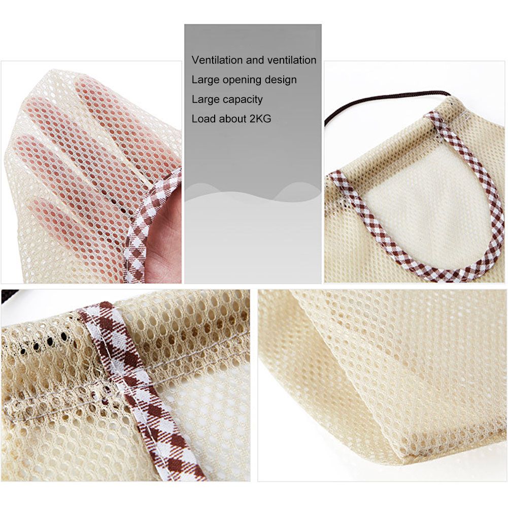 3Pcs Fruit Hanging Mesh Storage Bags for Potatoes Onions Vegetables Reusable view 4