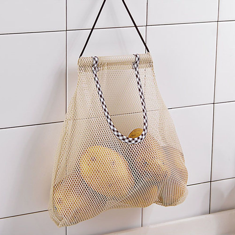 3Pcs Fruit Hanging Mesh Storage Bags for Potatoes Onions Vegetables Reusable view 6