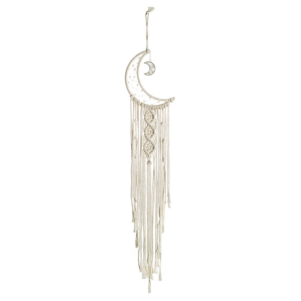 Moon Shaped Dream Catcher Cotton Rope Woven Ornaments Woven Wall Art view 2