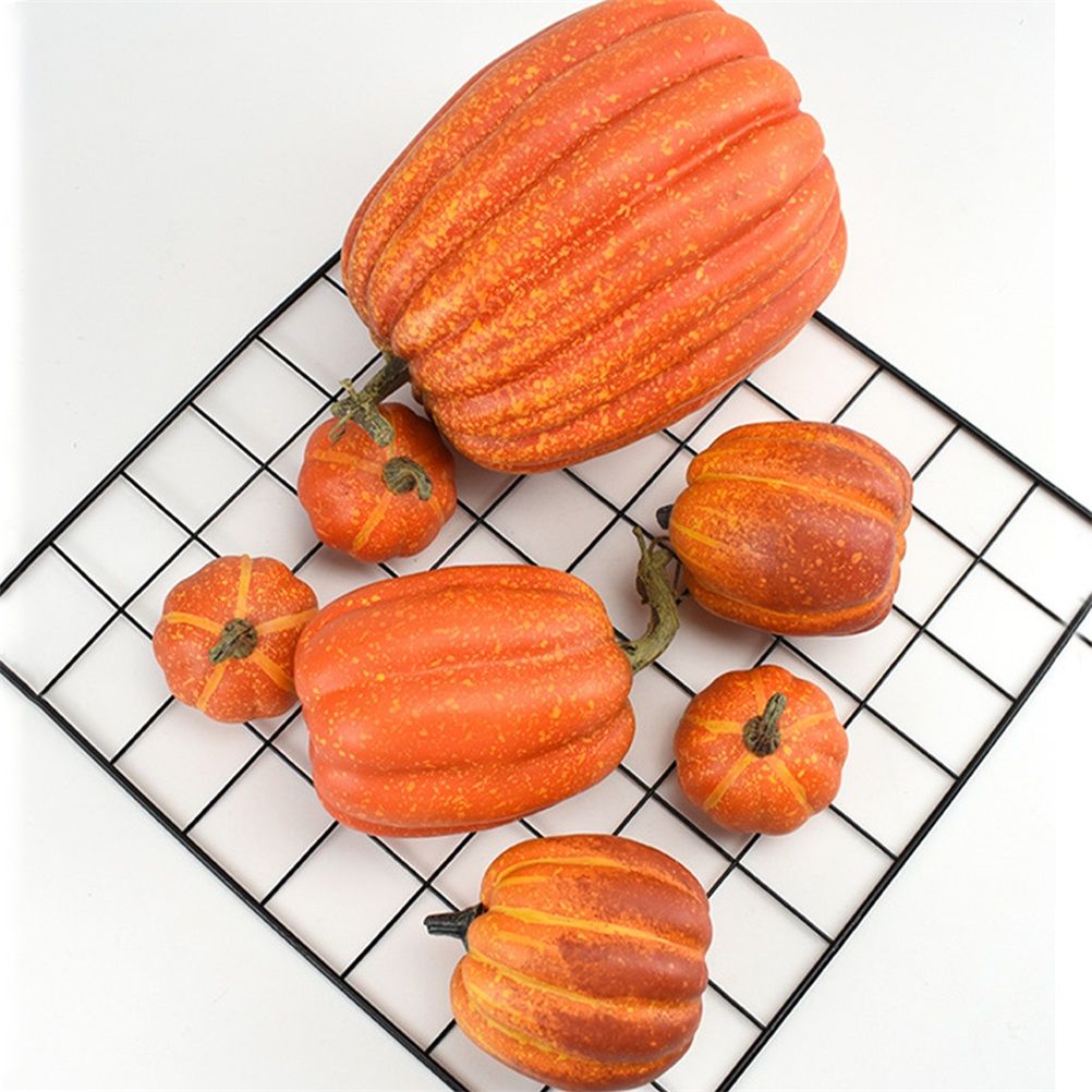 7PCS Simulation Pumpkin Model Artificial Pumpkin Decoration Home Table Decor view 2