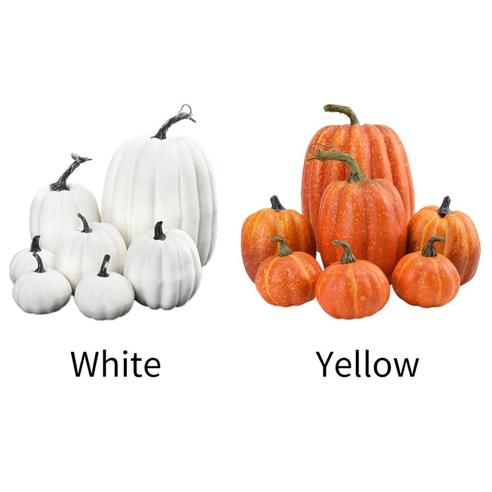 7PCS Simulation Pumpkin Model Artificial Pumpkin Decoration Home Table Decor view 2