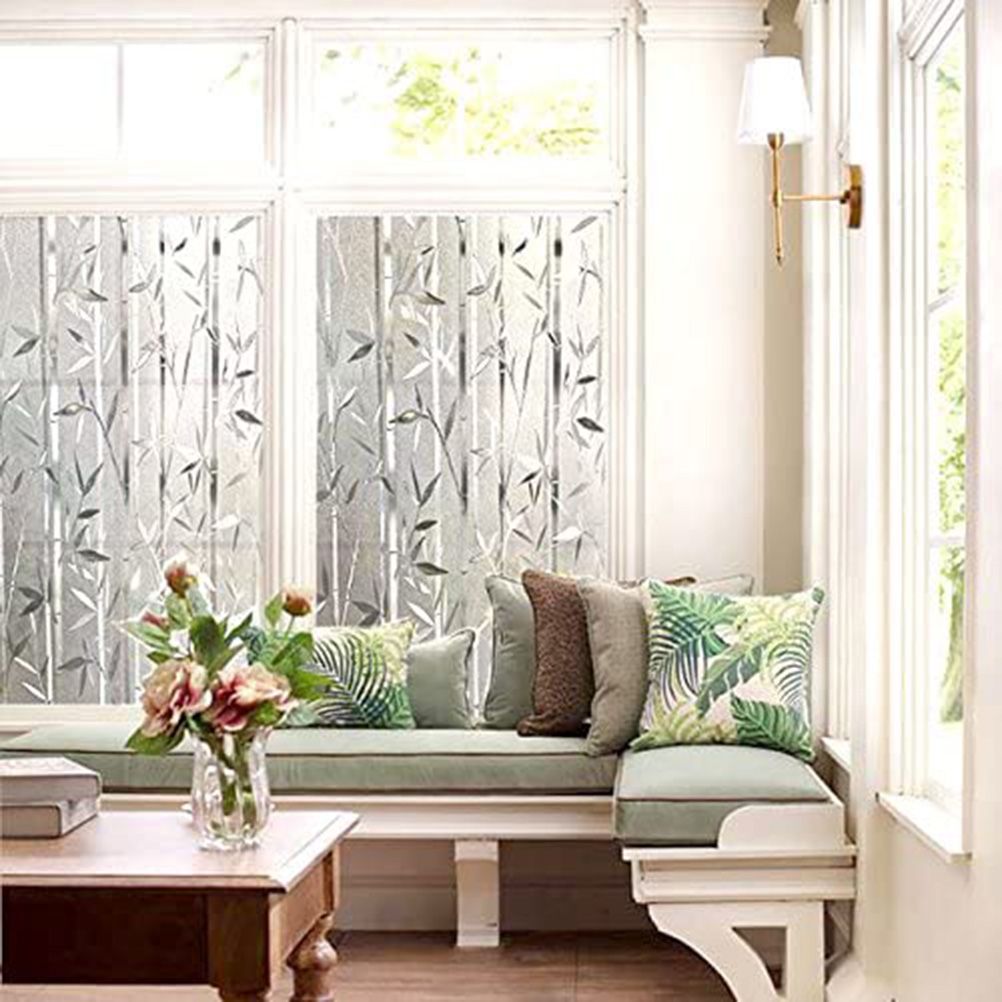 Bamboo Window Film Stained Glass Film Frosted Window Decal Decorative Window view 4