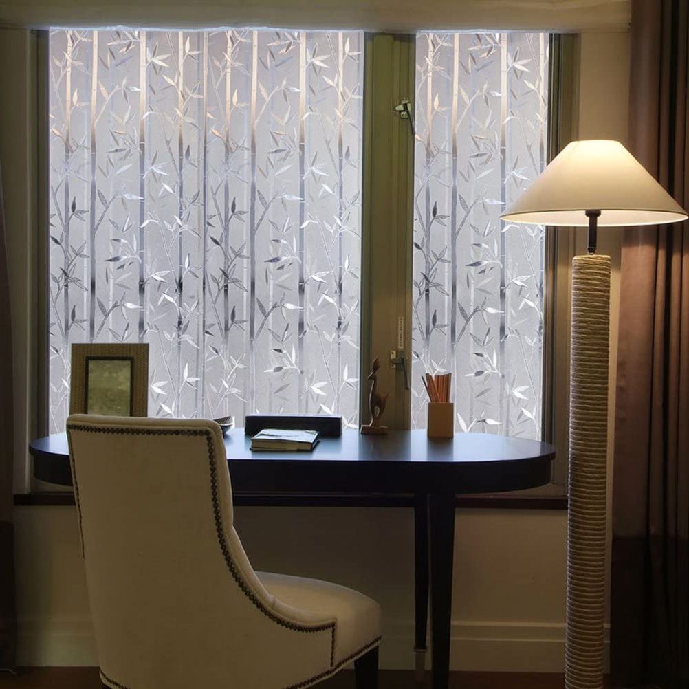 Bamboo Window Film Stained Glass Film Frosted Window Decal Decorative Window view 6