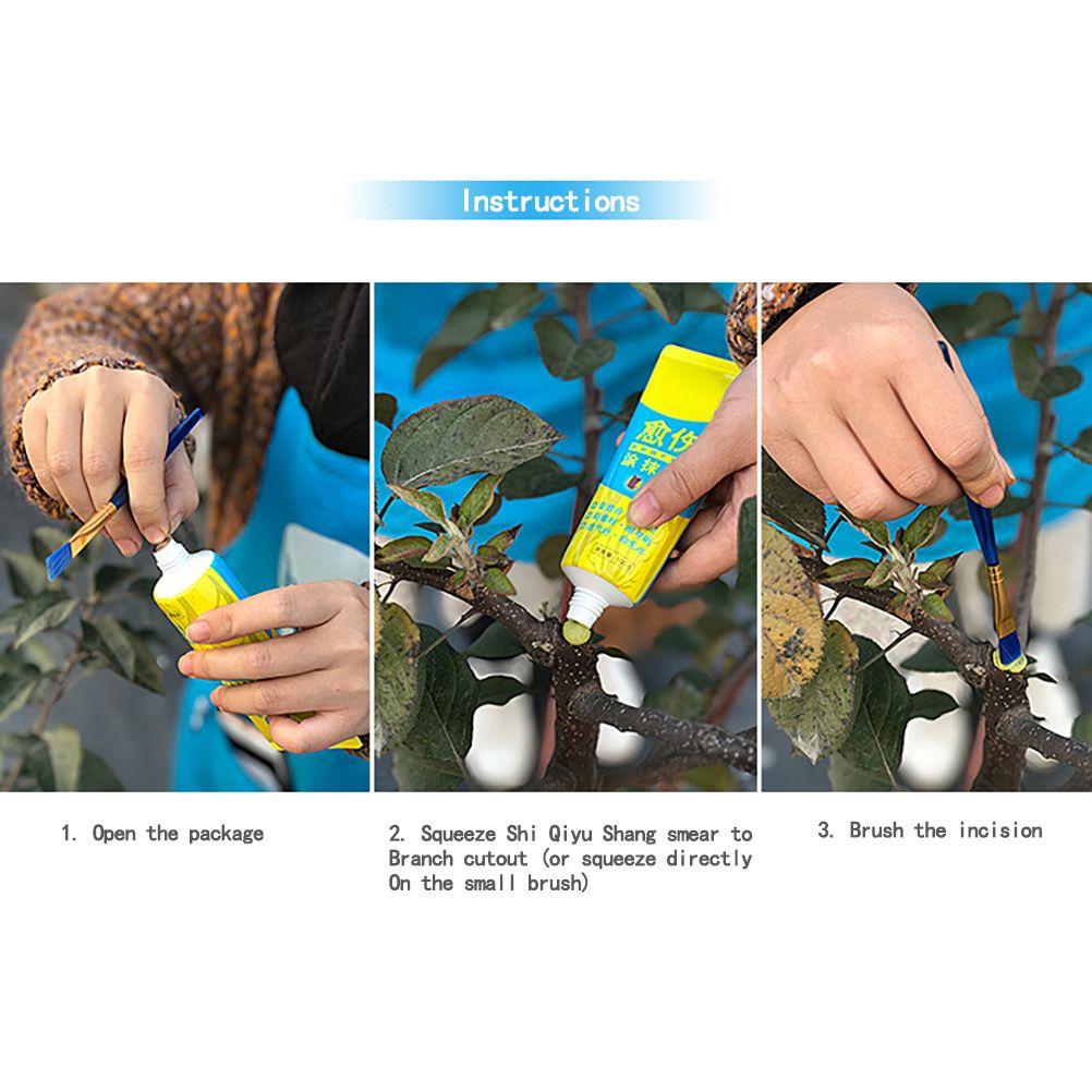 100g Bonsai Grafting Paste Plant Wound Healing Agent with Brush Pruning Paste view 3