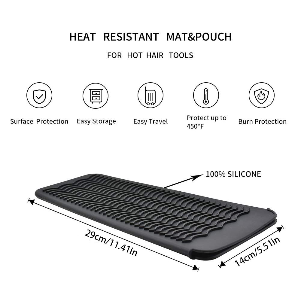 Silicone Heat Resistant Travel Mat Pouch for Curling Iron Hair Straightener view 3