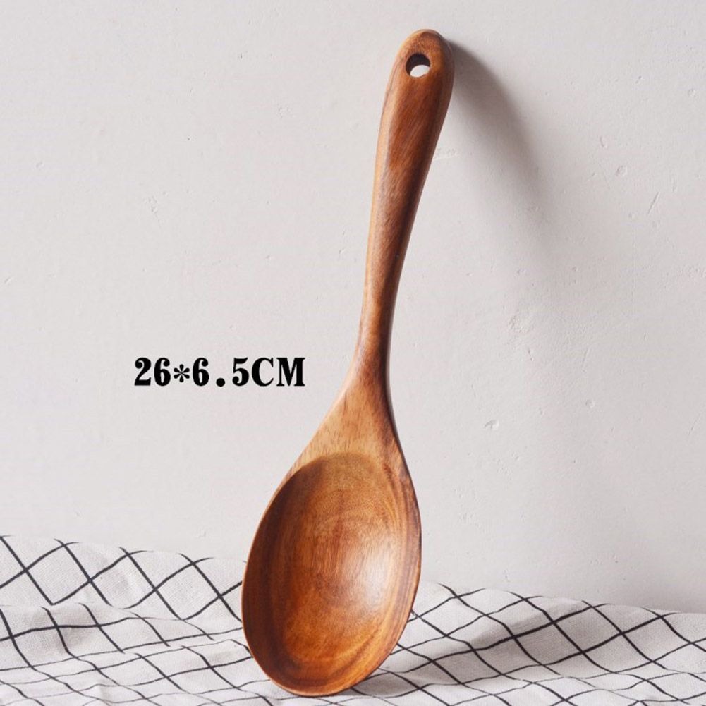 2Pcs/Set Wooden Salad Servers Salad Spoon and Fork Set Cooking Utensils view 3