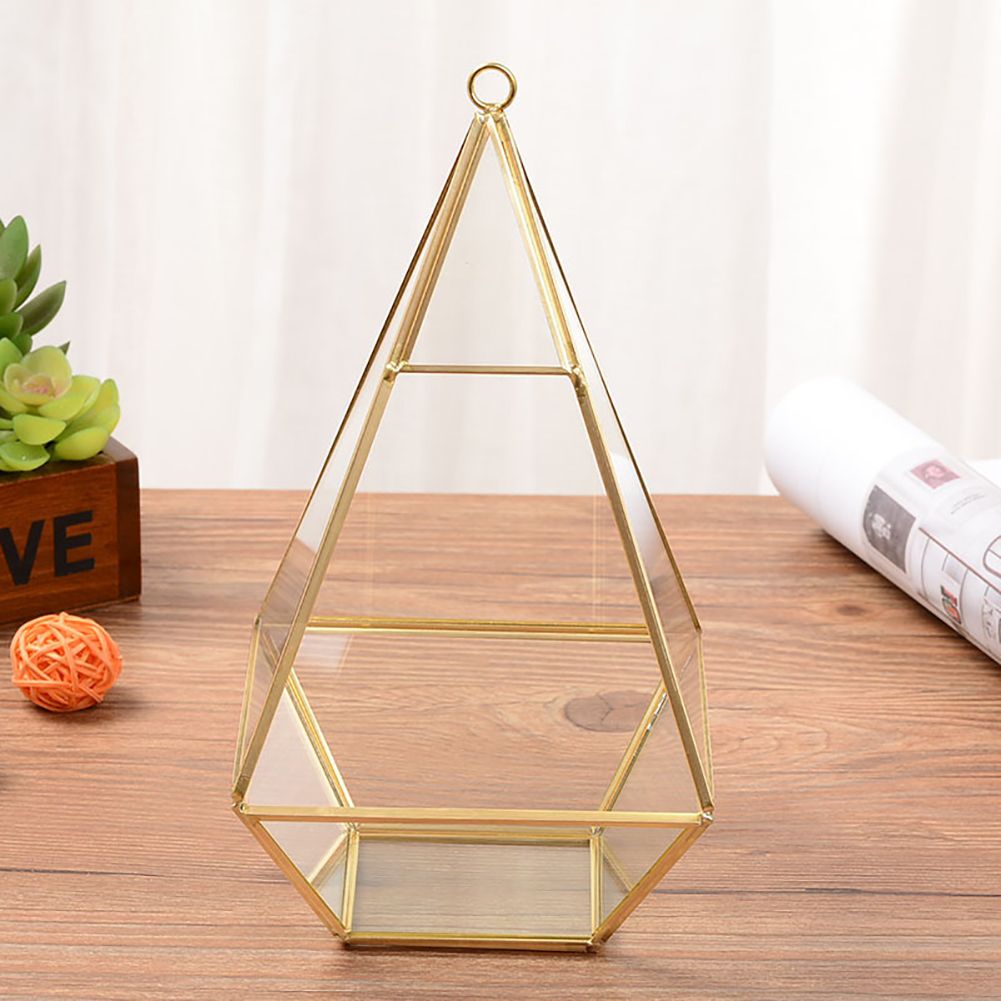 Geometric Transparent Glass Flower Room Glass Ring Box Wedding Ring Jewelry view 3