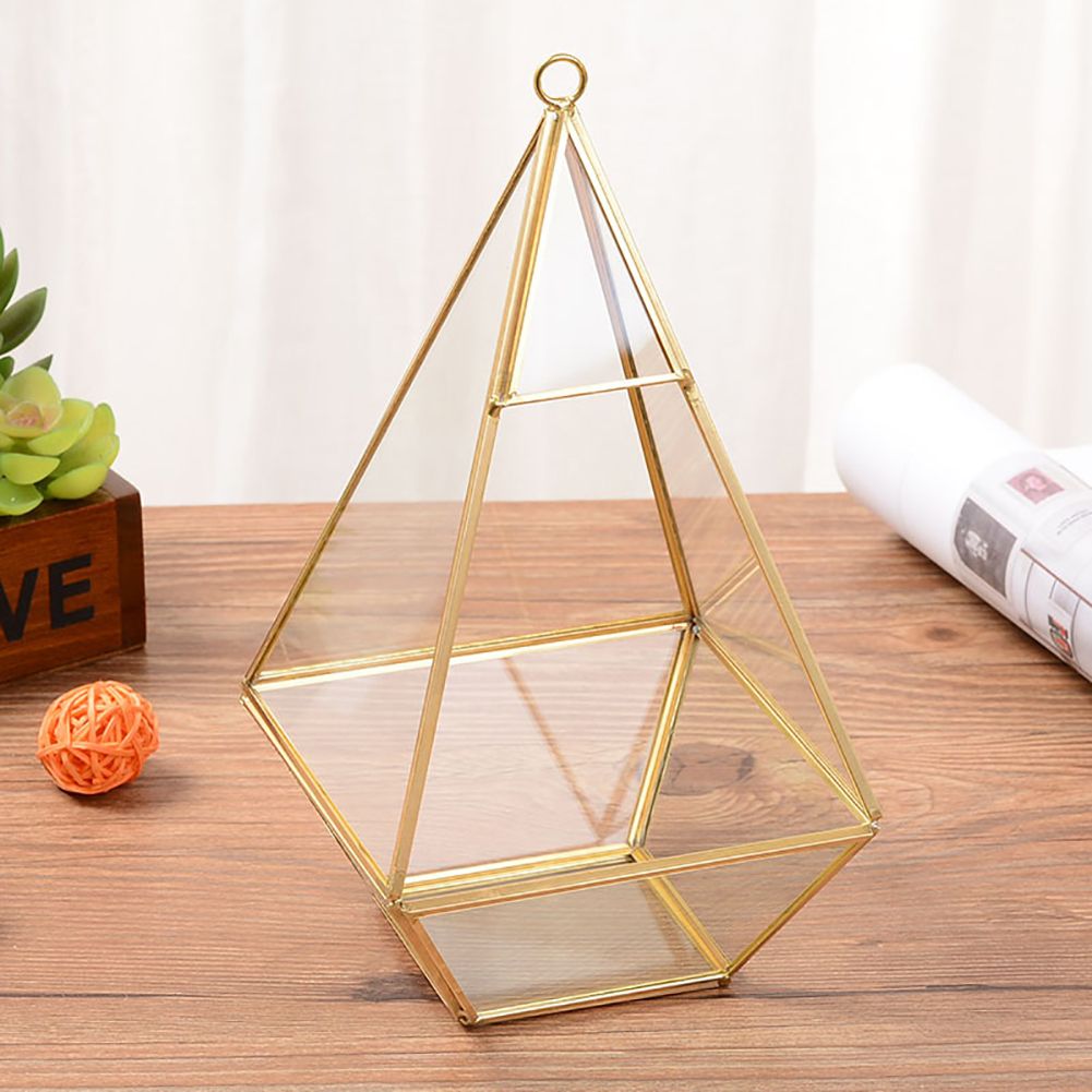 Geometric Transparent Glass Flower Room Glass Ring Box Wedding Ring Jewelry view 4