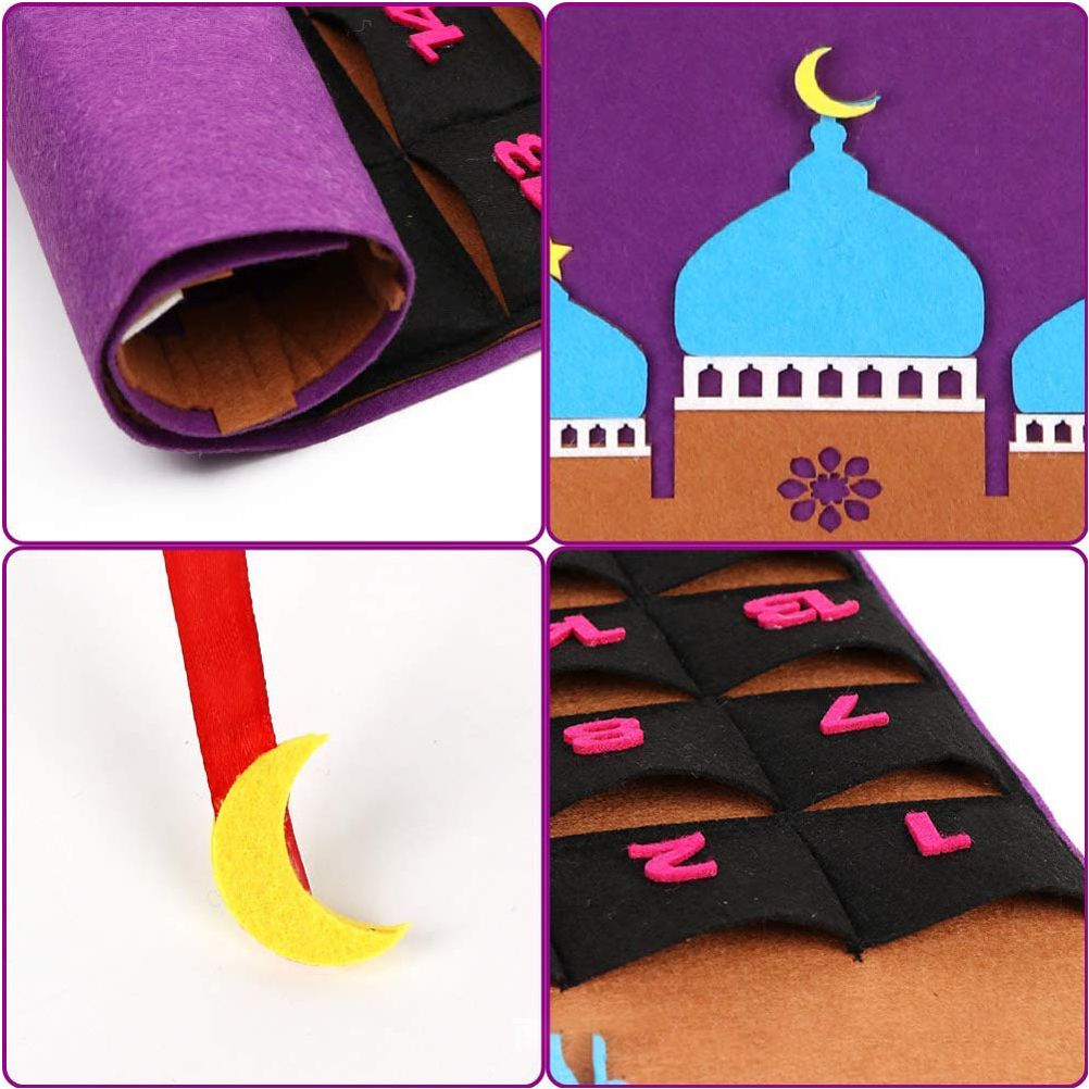 Eid Mubarak Countdown Calendar Felt Eid Mubarak Advent Calendar Ramadan Party view 4
