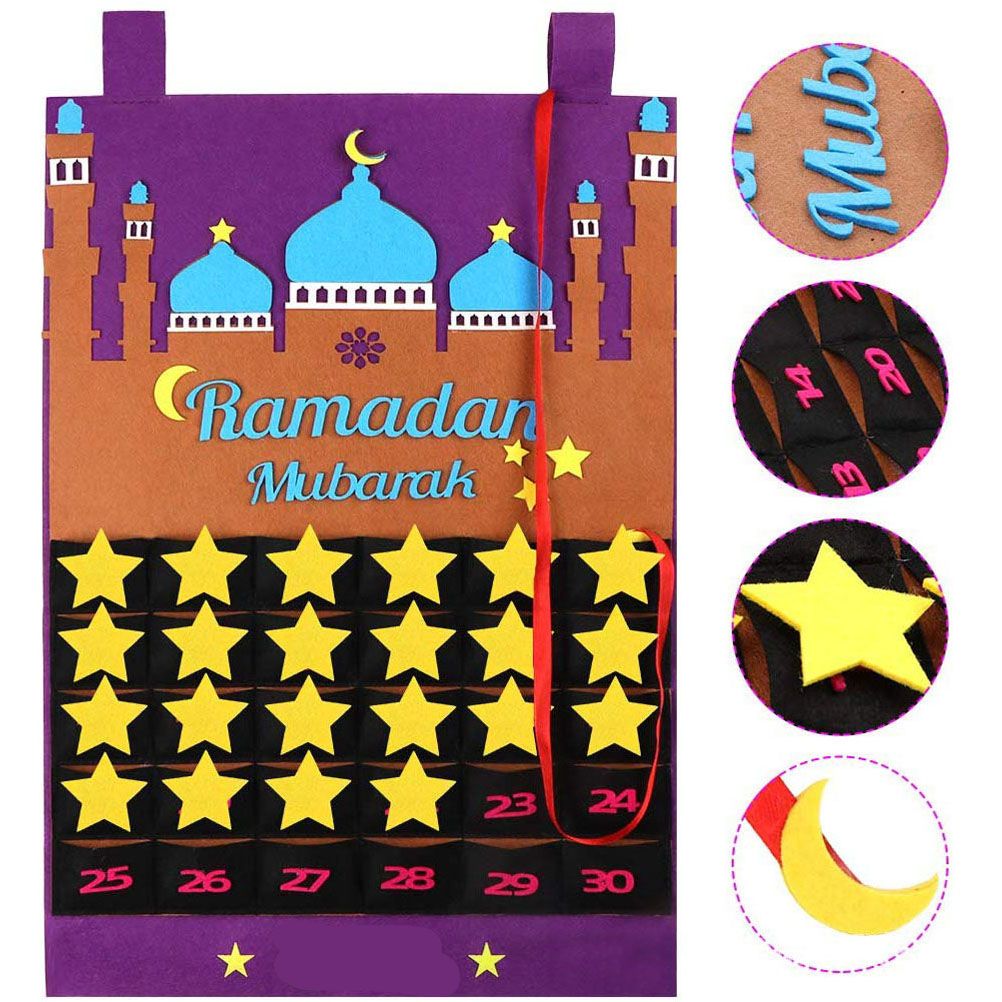 Eid Mubarak Countdown Calendar Felt Eid Mubarak Advent Calendar Ramadan Party view 6