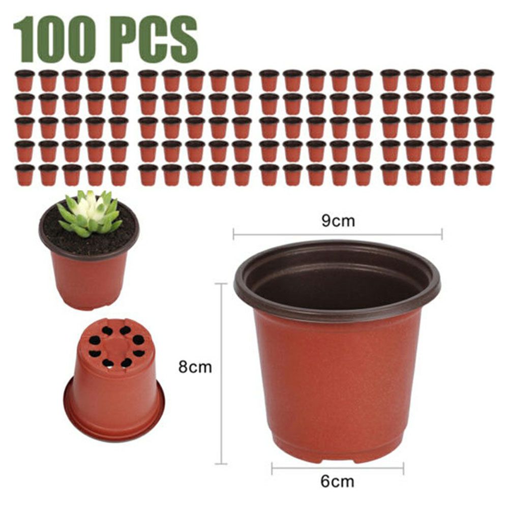 100PCS Plant Flower Pots Plastic Flower Pots Outdoor Living Garden Nursery view 7