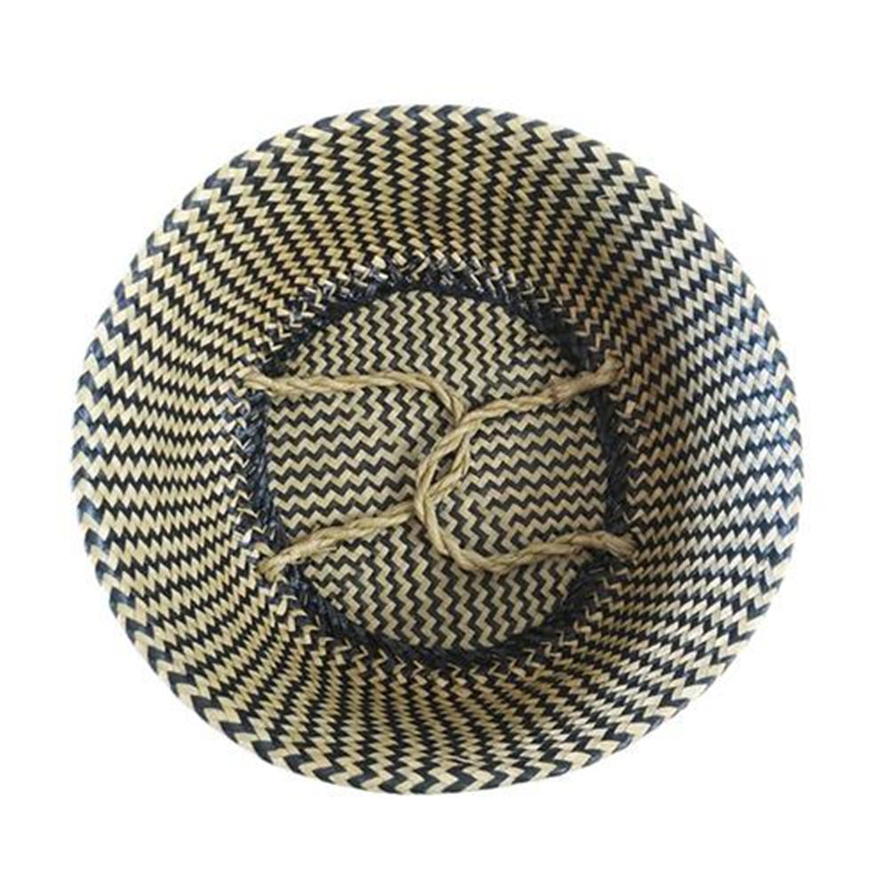 Nordic Foldable Seagrass Storage Basket Patchwork Seagrass Garden Flower Pot view 2