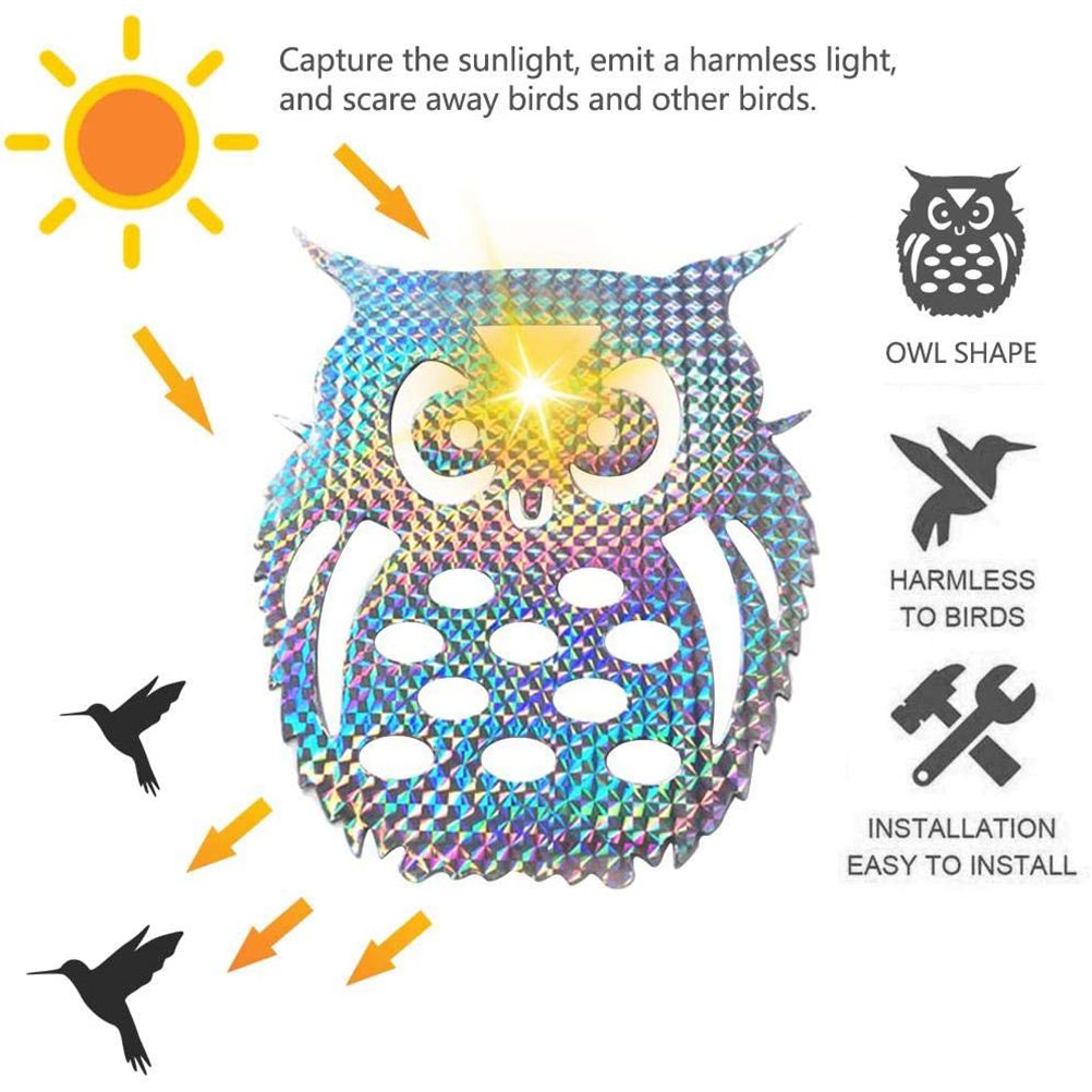 10pcs Anti Collision Alert Stickers Bird Repellent Film Bird Reflective Window view 2