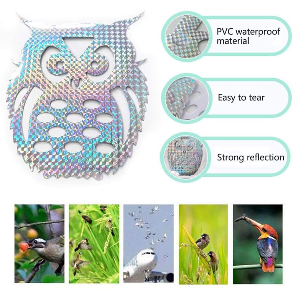 10pcs Anti Collision Alert Stickers Bird Repellent Film Bird Reflective Window view 6