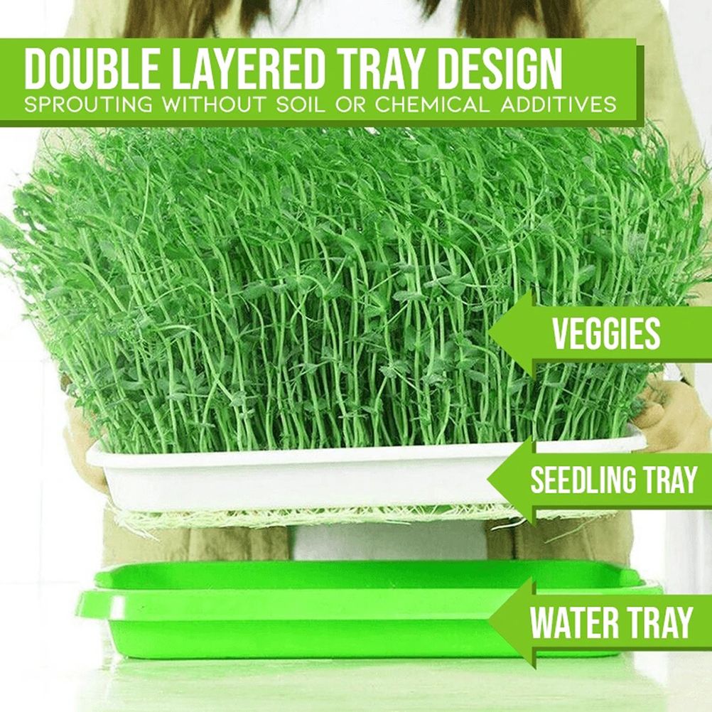 Double Layer Seedling Tray Hydroponic Nursery Tray Garden Seedling Pots view 11