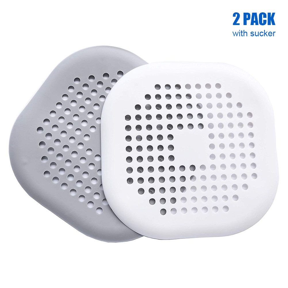 2Pcs Shower Drain Covers Bathtub Drain Hair Catcher Stoppers with Suction Cup view 2