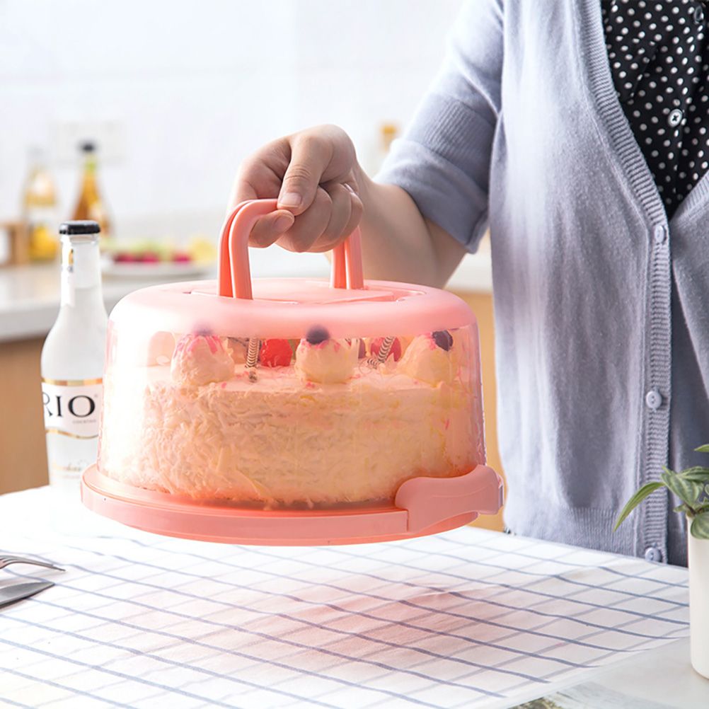 Portable Cupcake Carrier Food Preservation Boxwith Handle Transparent Cake Box view 3