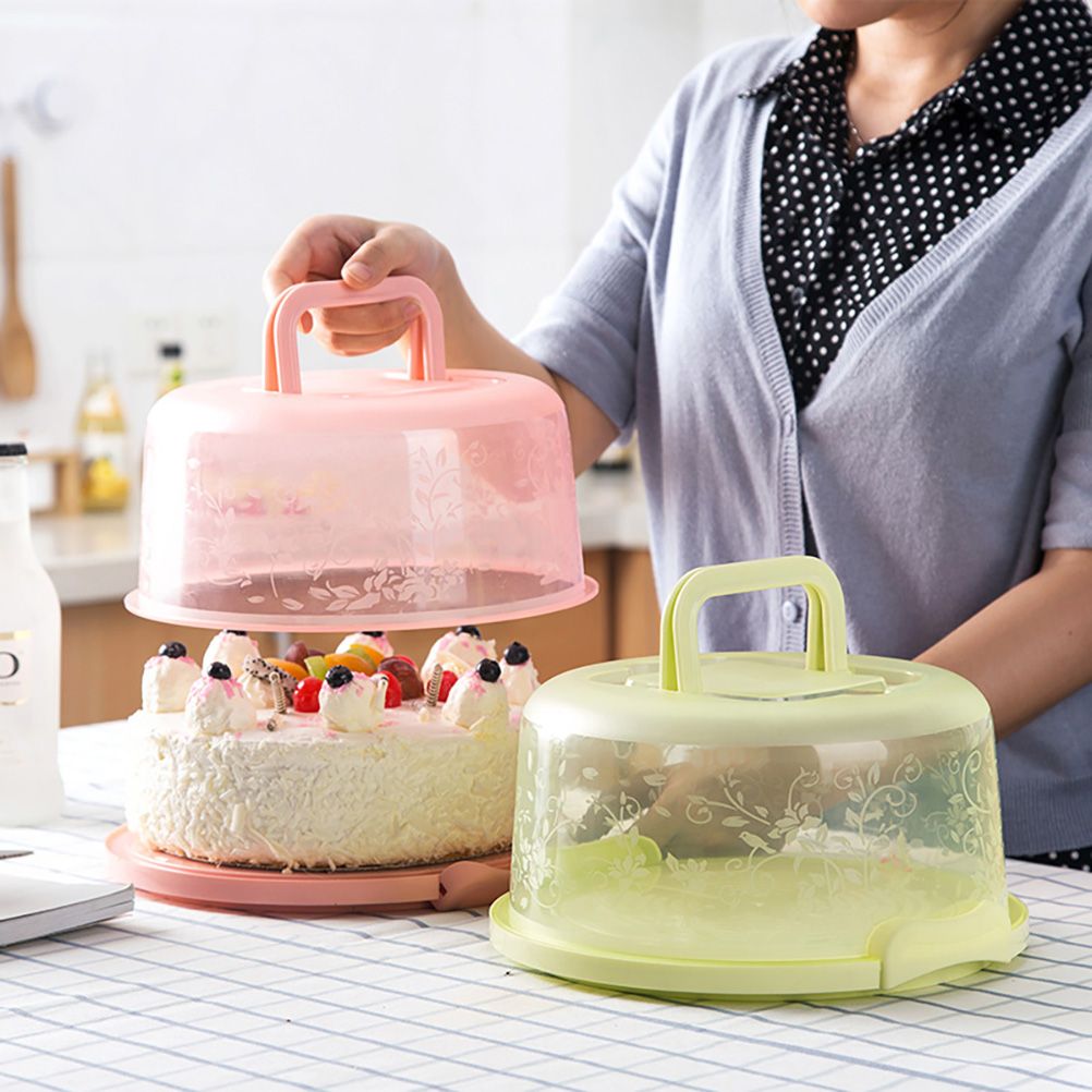 Portable Cupcake Carrier Food Preservation Boxwith Handle Transparent Cake Box view 3