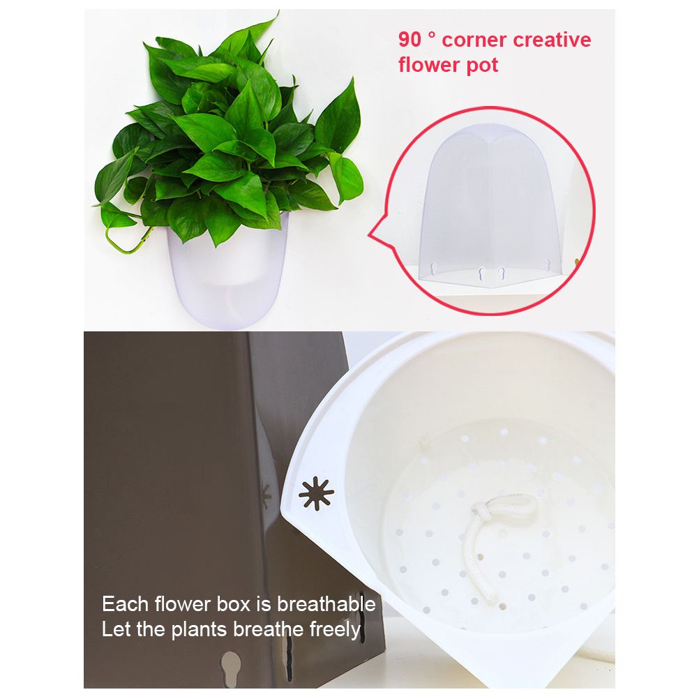 Corner Wall Mounted Flowerpot Self Watering Flower Pot Plastic Plant Pot view 6