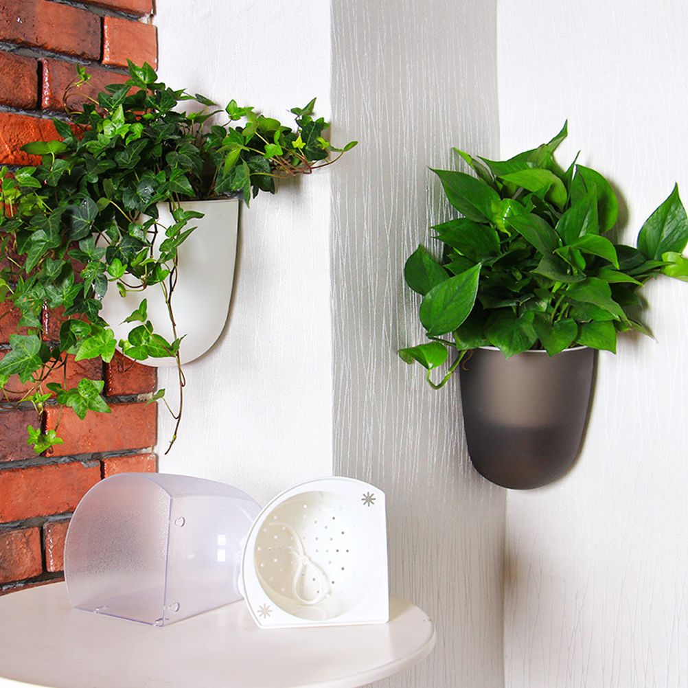 Corner Wall Mounted Flowerpot Self Watering Flower Pot Plastic Plant Pot view 7
