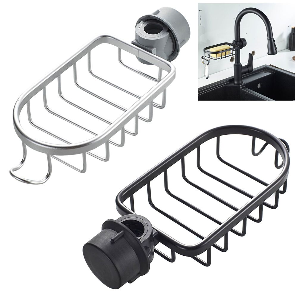 Kitchen Faucet Sponge Holder Stainless Steel Kitchen Sink Caddy Basket view 2