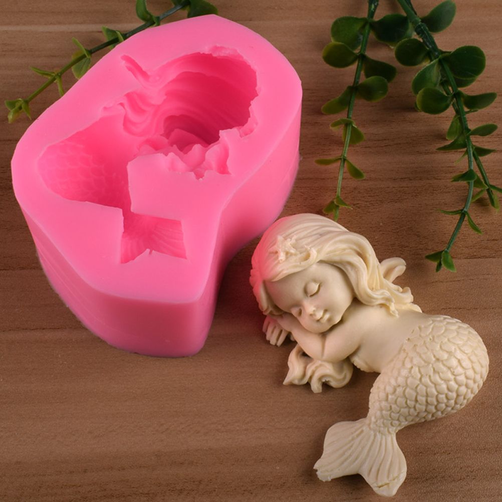 Mermaid Silicone Mold Simulation Mermaid Cake Mold Non Stick Mold view 3