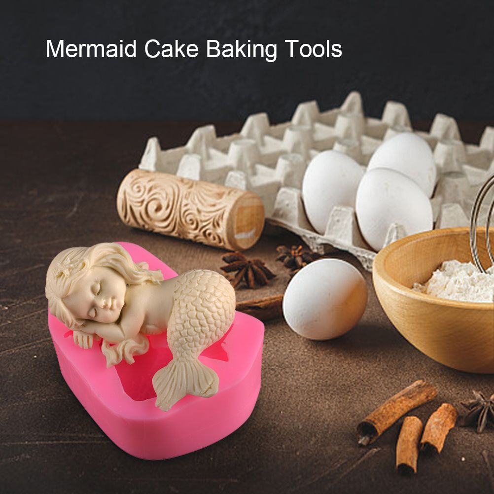 Mermaid Silicone Mold Simulation Mermaid Cake Mold Non Stick Mold view 6