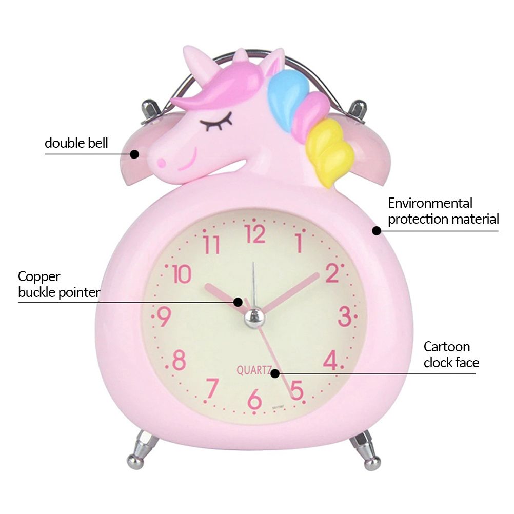 Cute Cartoon Alarm Clock Kids Students Bell Alarm Clock Child Desk Table Clock view 3