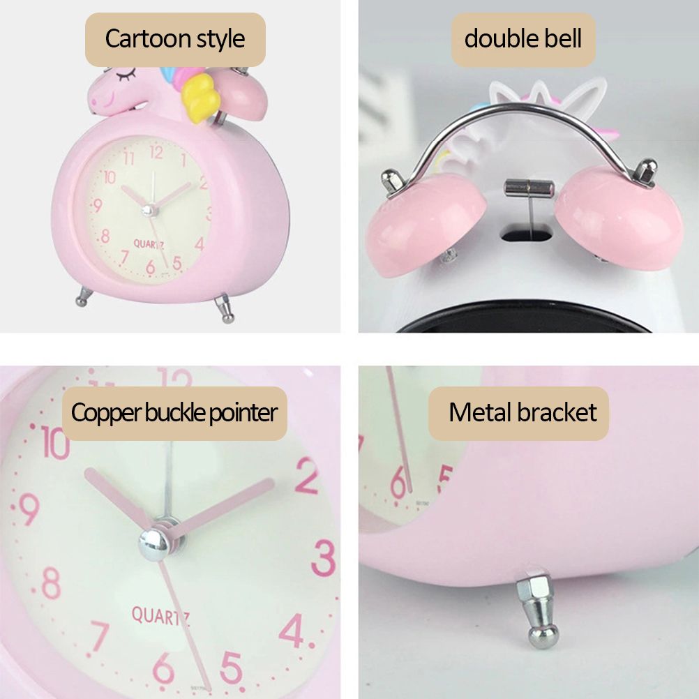 Cute Cartoon Alarm Clock Kids Students Bell Alarm Clock Child Desk Table Clock view 6
