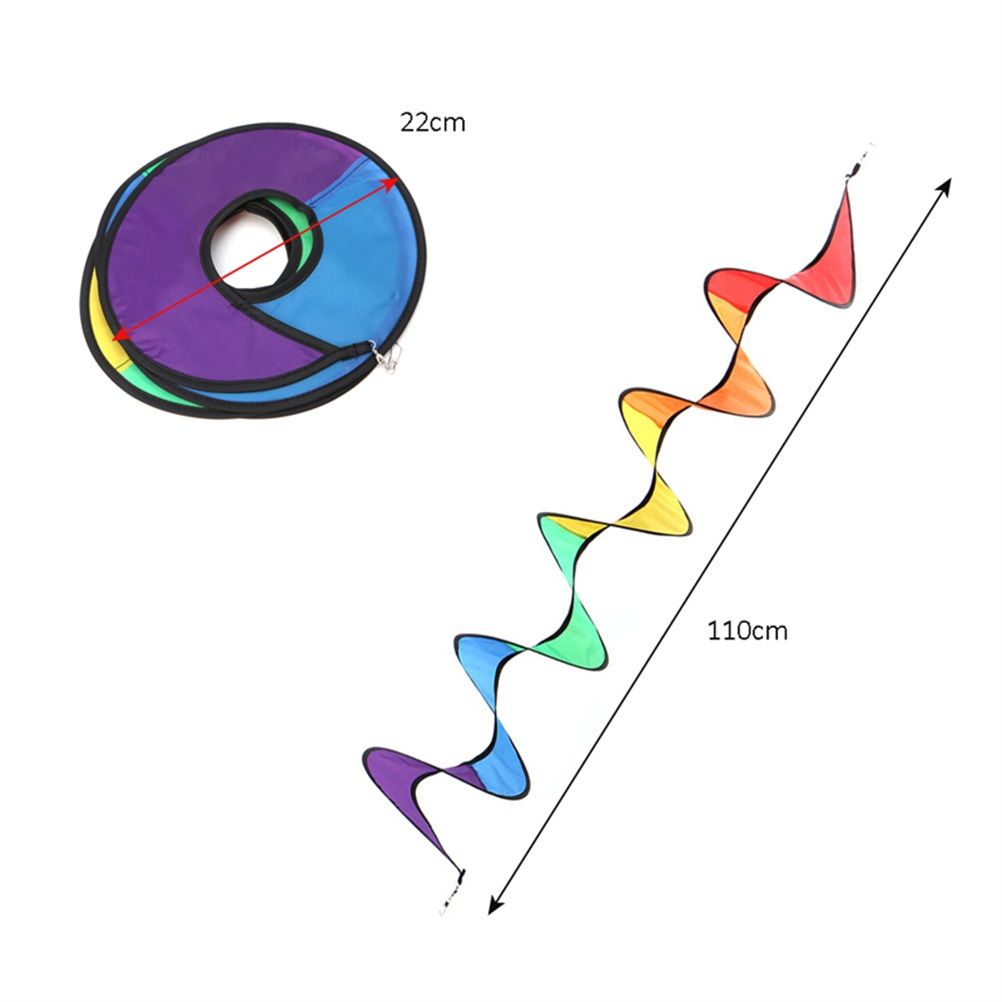 Spiral Rainbow Wind Strip Windmill Colorful Wind Chime for Garden Home Outdoor view 2