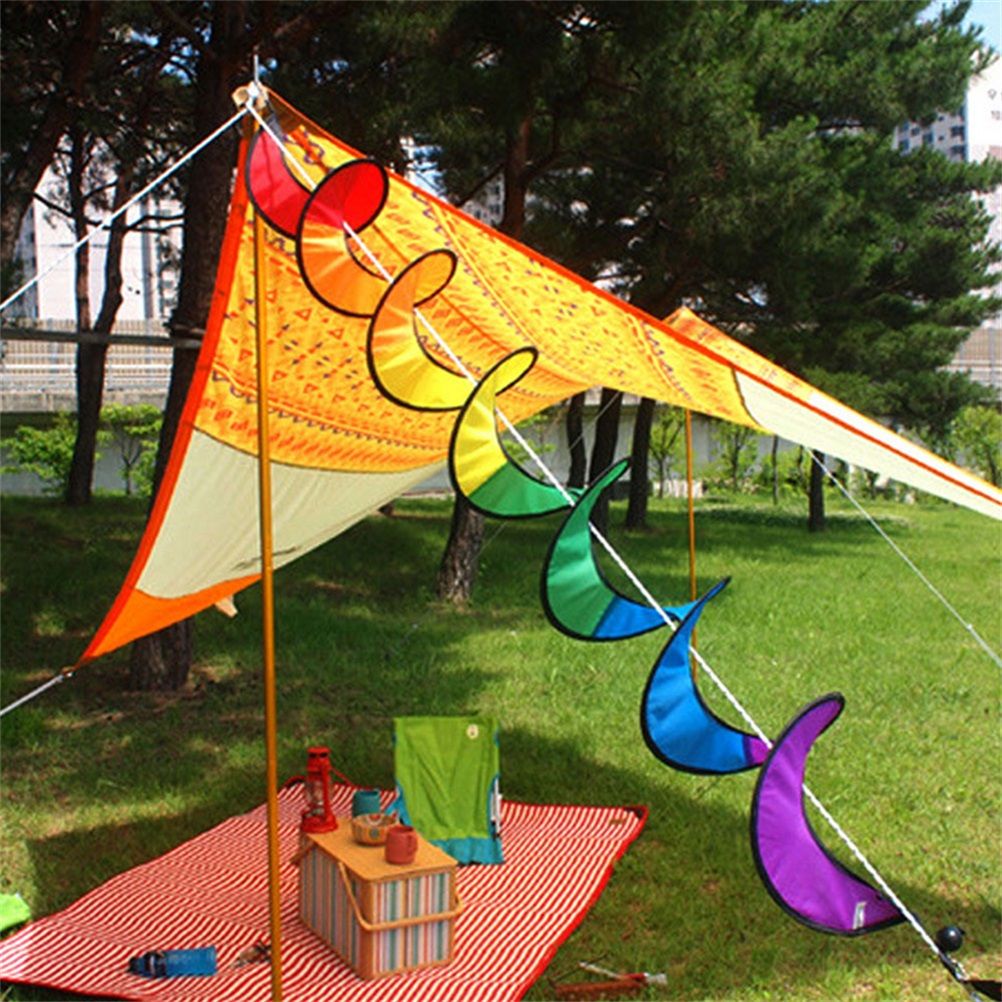 Spiral Rainbow Wind Strip Windmill Colorful Wind Chime for Garden Home Outdoor view 4