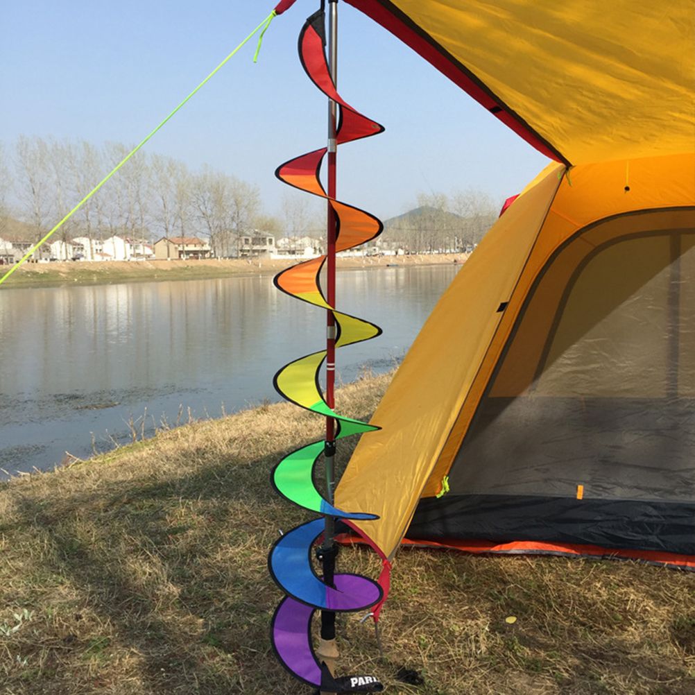 Spiral Rainbow Wind Strip Windmill Colorful Wind Chime for Garden Home Outdoor view 5