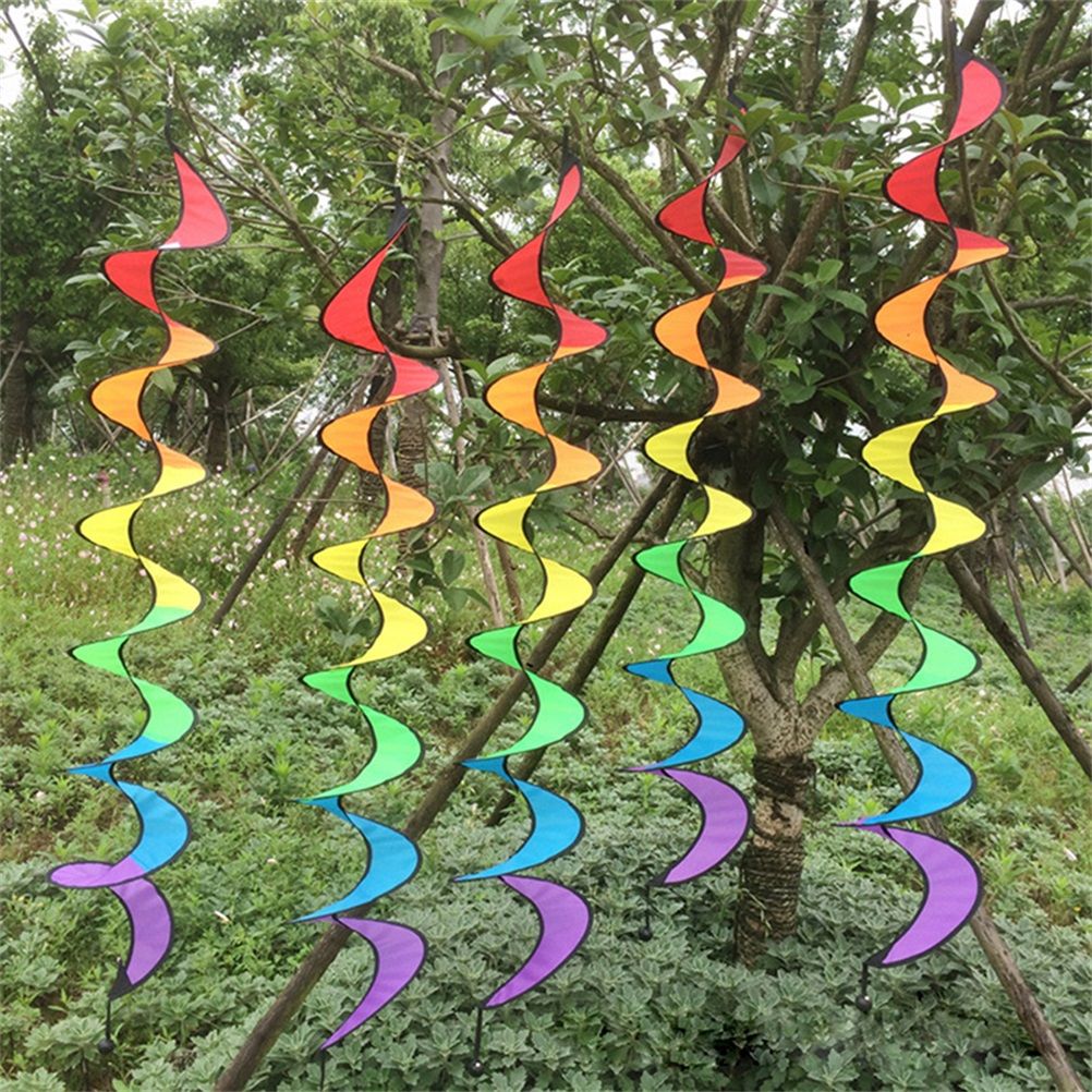 Spiral Rainbow Wind Strip Windmill Colorful Wind Chime for Garden Home Outdoor view 6