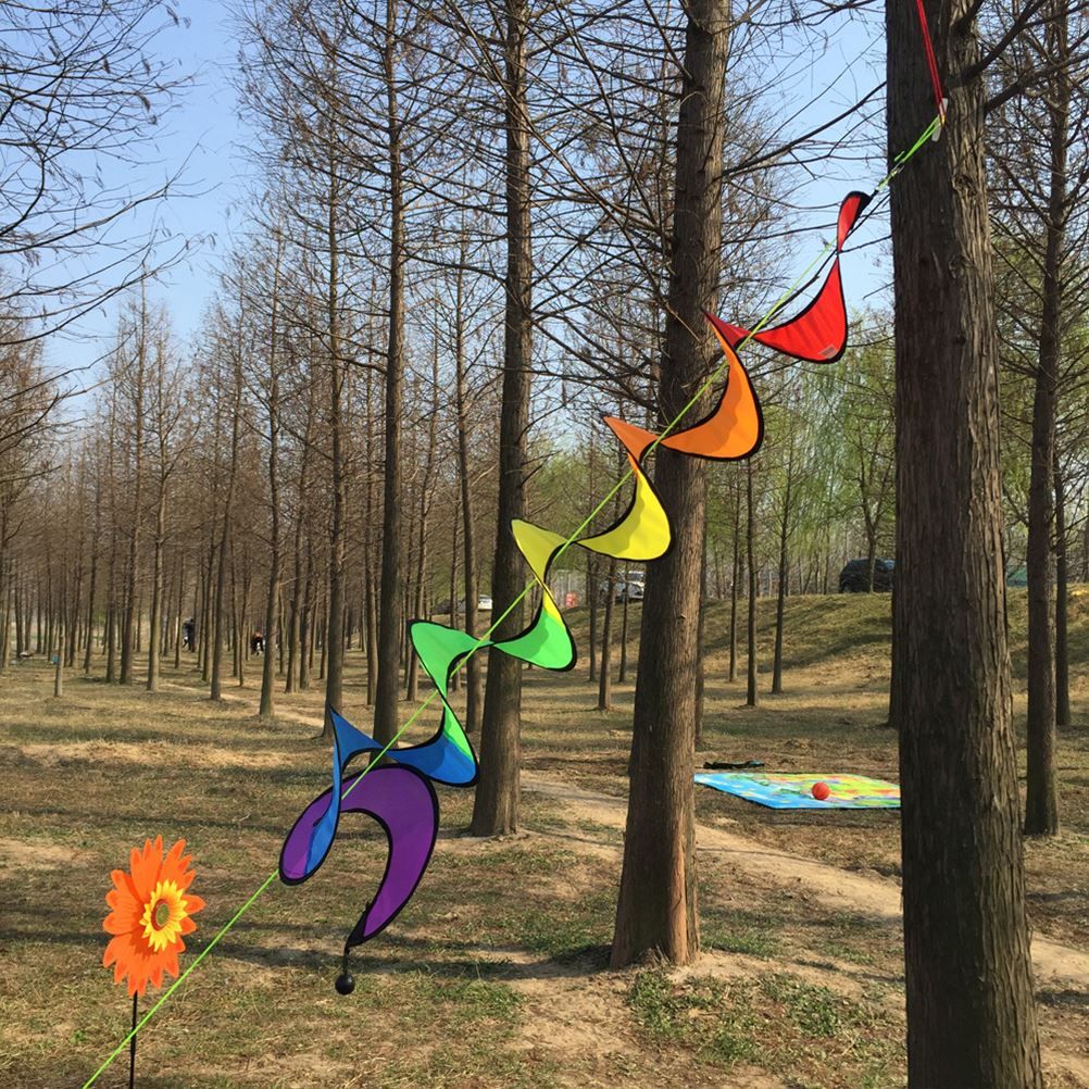 Spiral Rainbow Wind Strip Windmill Colorful Wind Chime for Garden Home Outdoor view 7