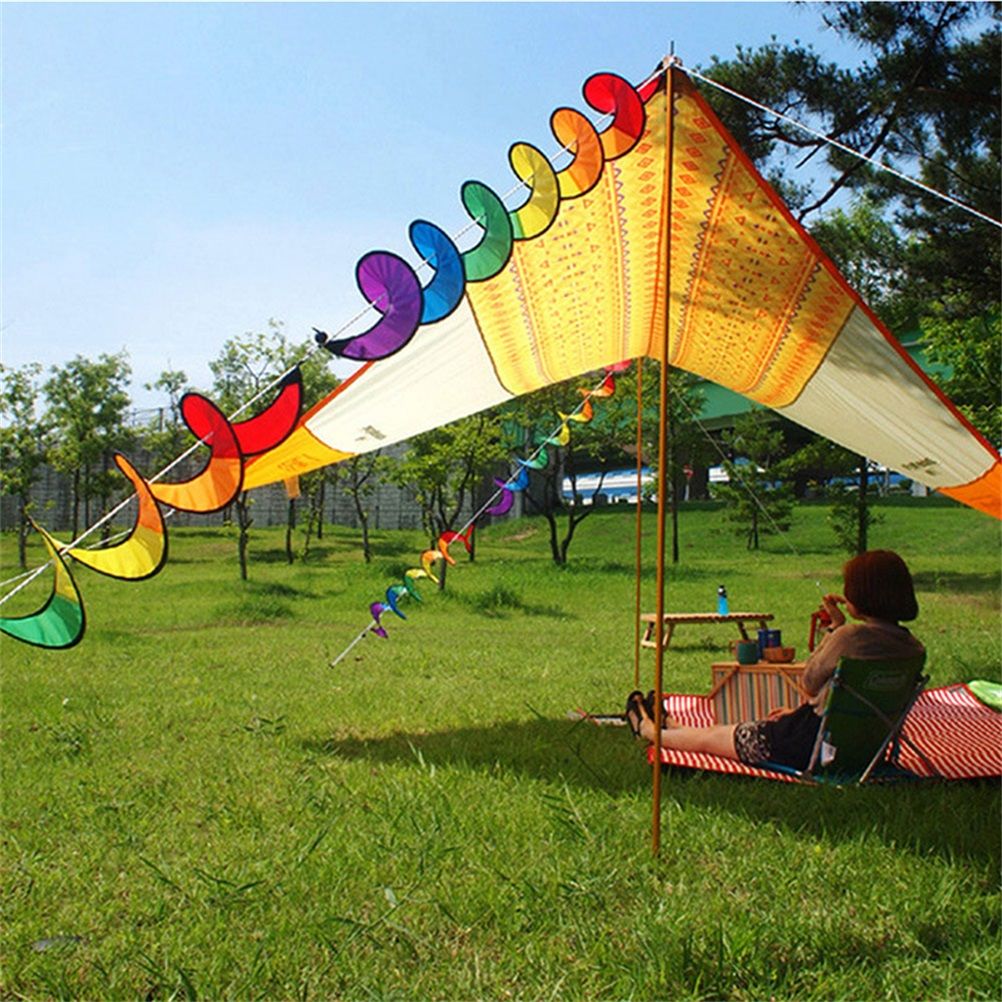 Spiral Rainbow Wind Strip Windmill Colorful Wind Chime for Garden Home Outdoor view 8