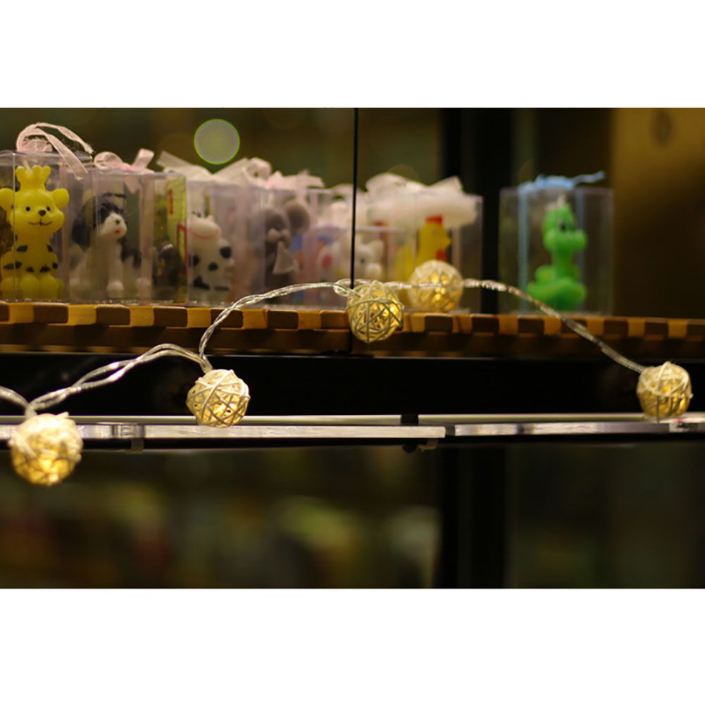 20LED Rattan Ball String Lights Romantic Decorative Fairy Light for Outdoor Indoor view 4