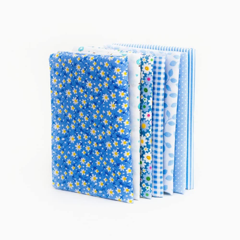 7Pcs Assorted Fat Quarter Bundle Quilt Quilting Cotton Fabric Sewing DIY Set view 2