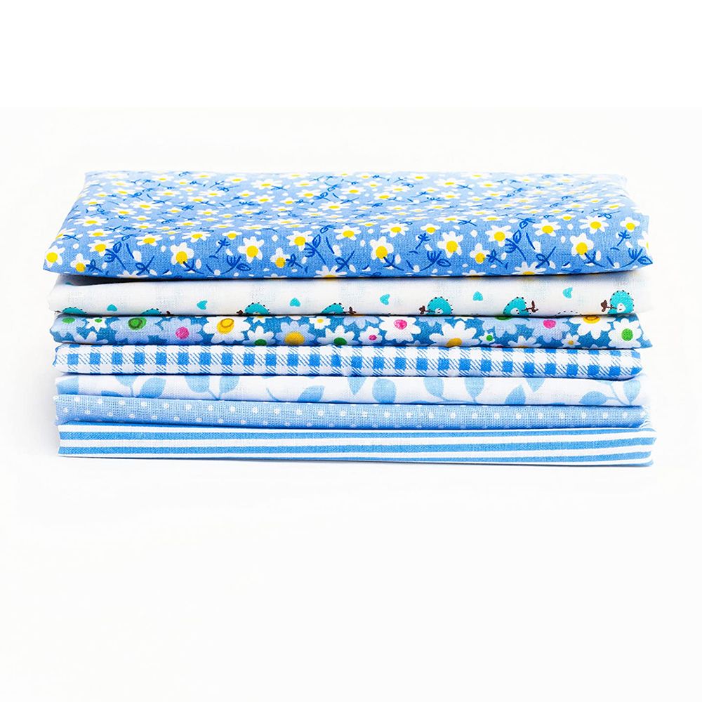 7Pcs Assorted Fat Quarter Bundle Quilt Quilting Cotton Fabric Sewing DIY Set view 4