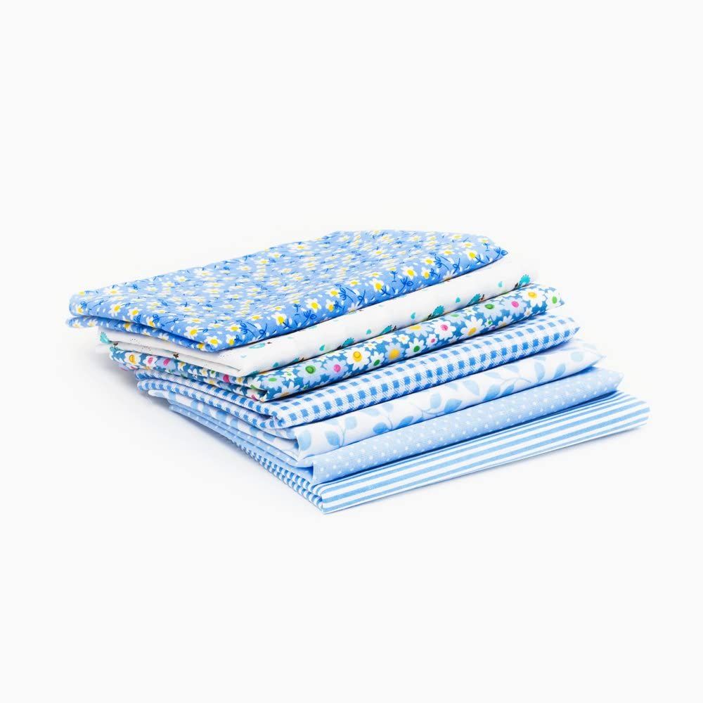 7Pcs Assorted Fat Quarter Bundle Quilt Quilting Cotton Fabric Sewing DIY Set view 6
