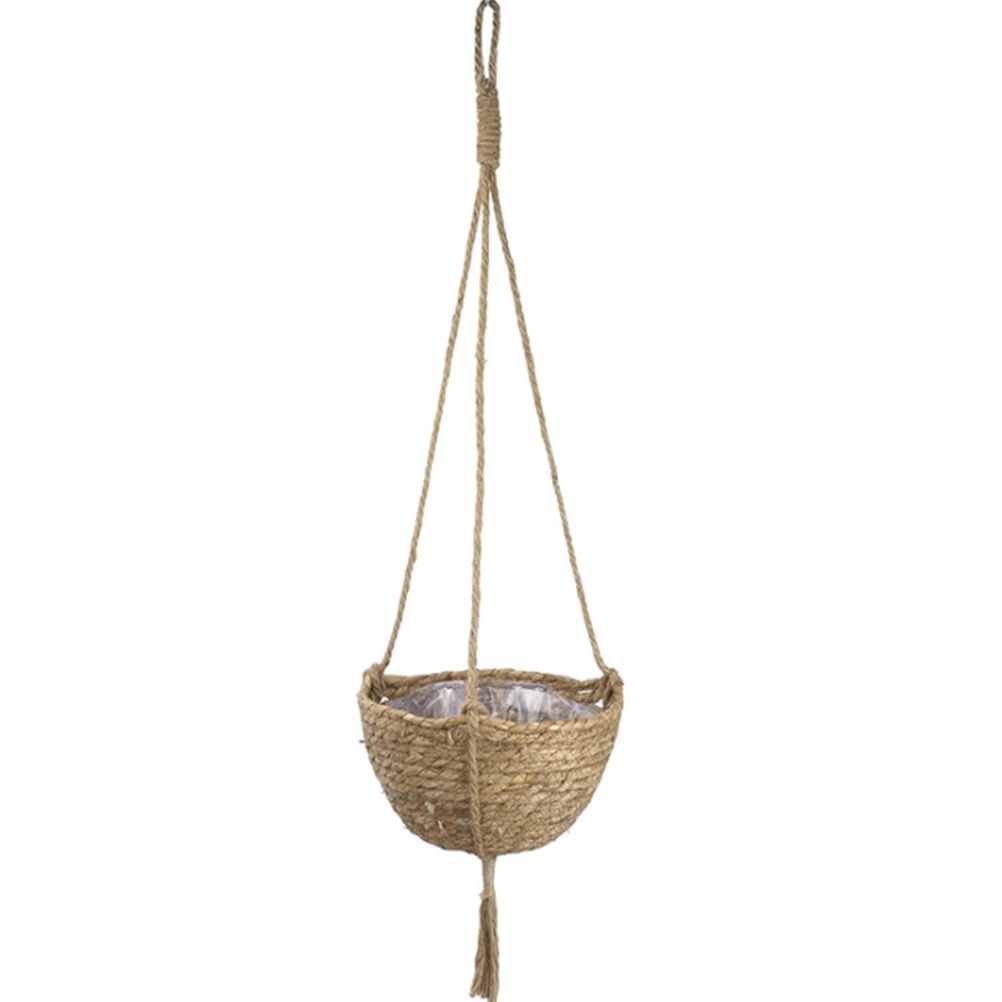 Natural Hanging Seagrass Plant Baskets Dural Layer Flower Planting Basket view 3