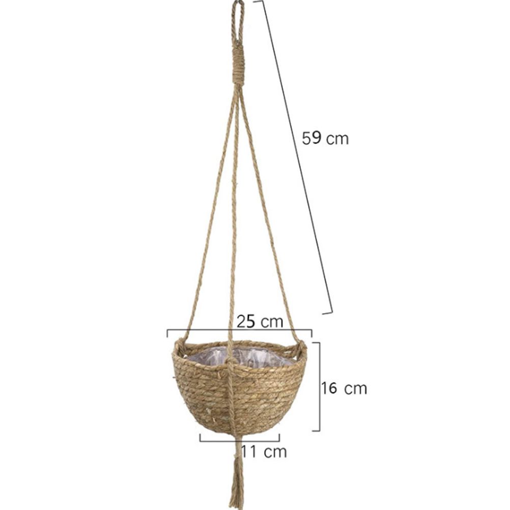 Natural Hanging Seagrass Plant Baskets Dural Layer Flower Planting Basket view 6
