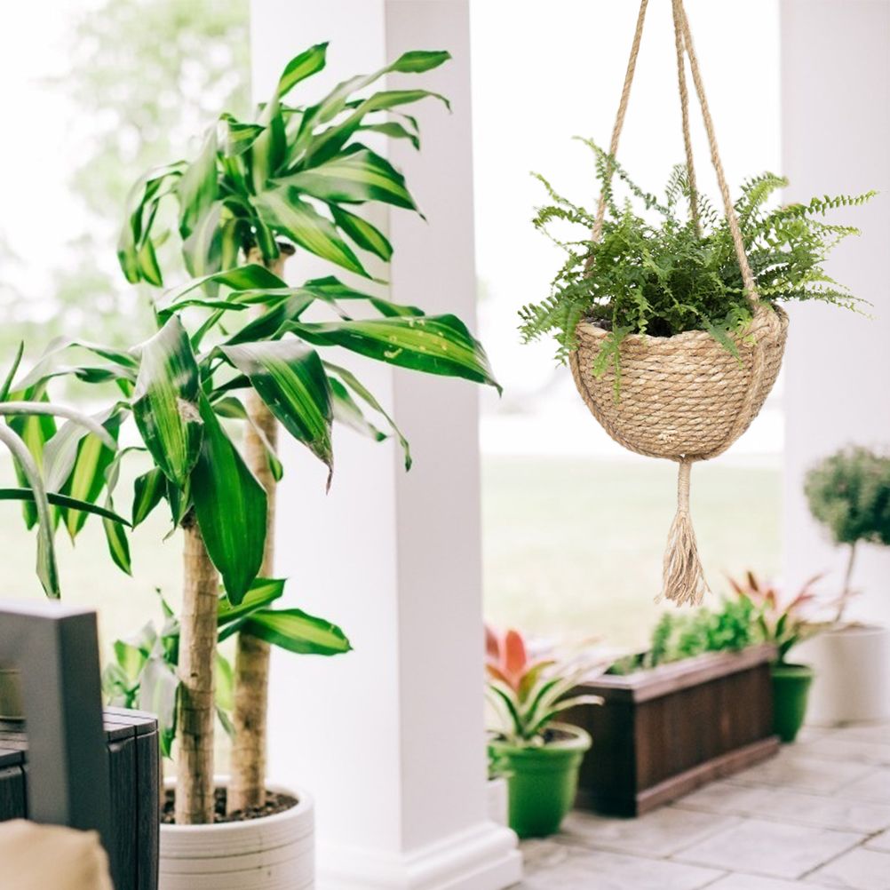 Natural Hanging Seagrass Plant Baskets Dural Layer Flower Planting Basket view 7